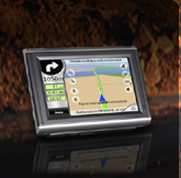 GPS navigation unit with a 5-inch screen